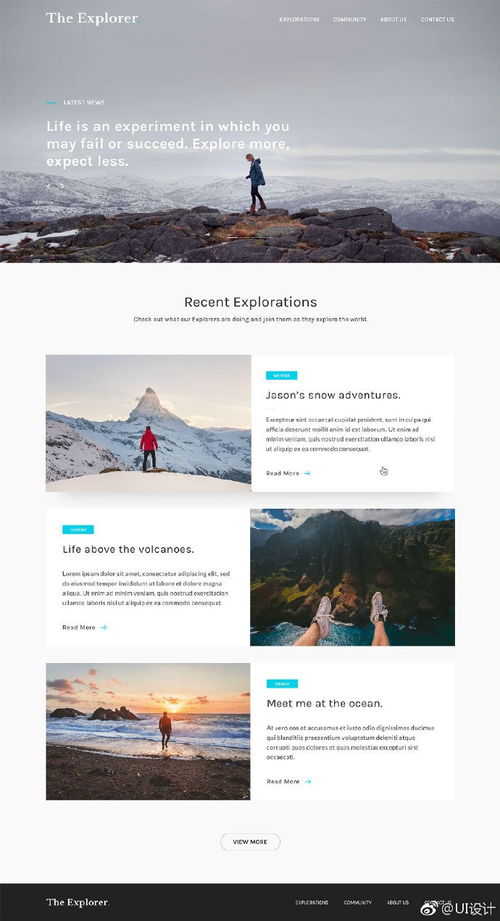 感受大自然 旅行博客網(wǎng)頁設(shè)計的UI靈感分享